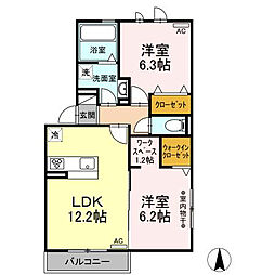 ルーモス 2LDKの間取図画像