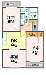 ノンパレイユ笠井 3DKの間取図画像