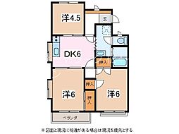 ビレッヂコーブ 2階3DKの間取り