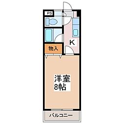 第二フラワーハイツ 1Kの間取図画像