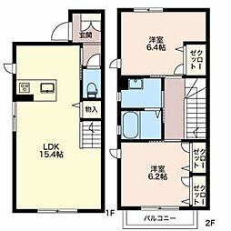 シャーメゾンフレール 2LDKの間取図画像
