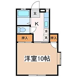 稼ぐ家姫Y1号 1Kの間取図画像
