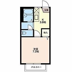 フレグランス・ランドC 1Kの間取図画像