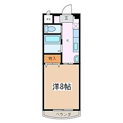 サンパークひまわり 1Kの間取図画像
