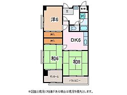 コーポかどや 3DKの間取図画像