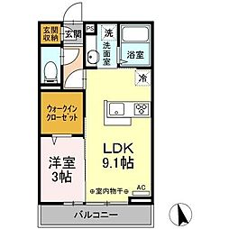 Claire渚S 1LDKの間取図画像