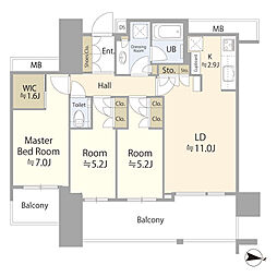 スカイズ　タワー＆ガーデン 3LDKの間取り