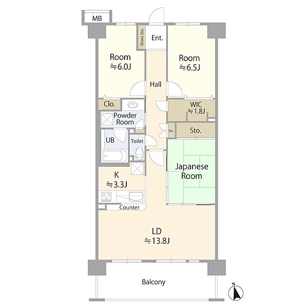 3LDK・80m2の間取りは、3から4人家族がゆとりを持って暮らせる広さで、LDKの広さ（14から16畳以上）、各居室の独立性、そして充実した収納スペースが主な特徴です♪