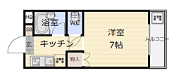 パラーシオ聚楽 1Kの間取図画像
