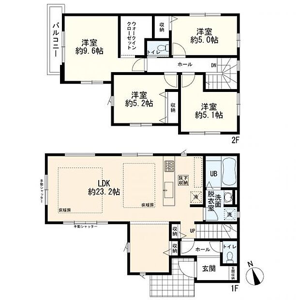 間取り（4ＬＤＫ＋バルコニー）