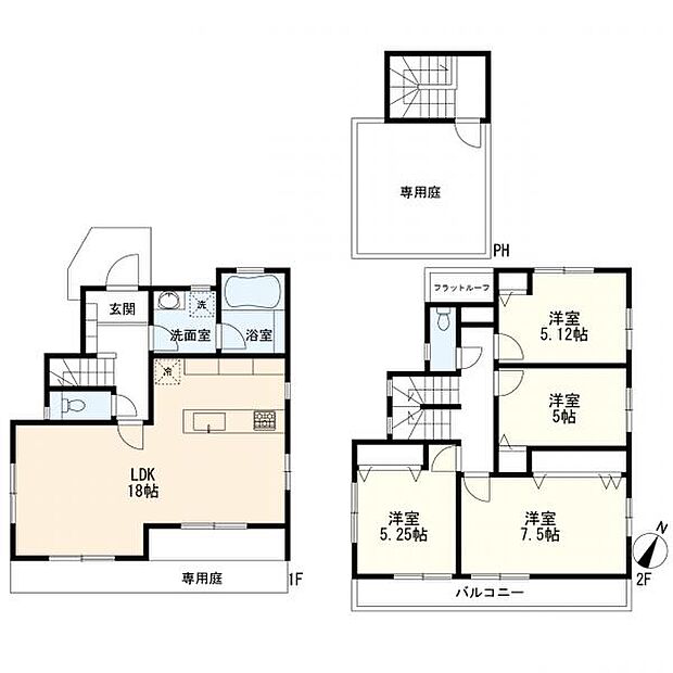 1区画建物参考プラン(4LDK)建物参考価格:2000万(税込) 建物面積:99.98平米