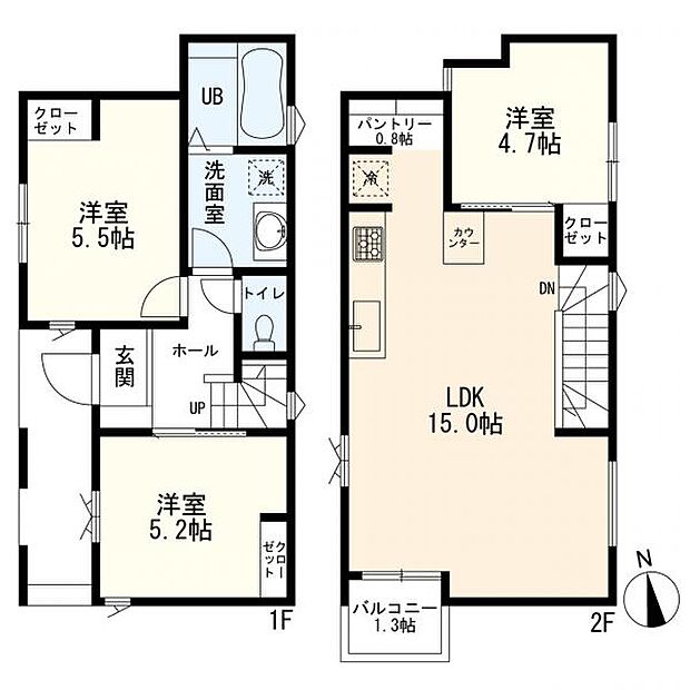 3ＬＤＫ＋カースペース　2号棟