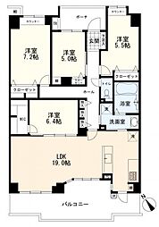 ジェイパーク川崎コンフィール 4LDKの間取図画像