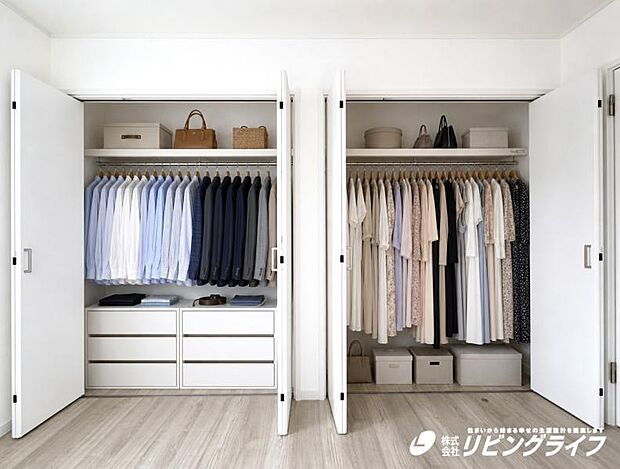 各部屋に備えられたクローゼット。普段使わないものを全部しまってしまえば、お部屋の空間をたっぷり使うことが出来ます。
