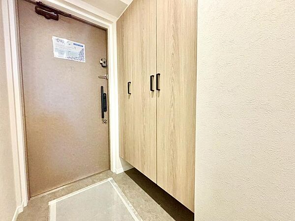 シンプルで落ち着いたデザインの玄関が魅力です。