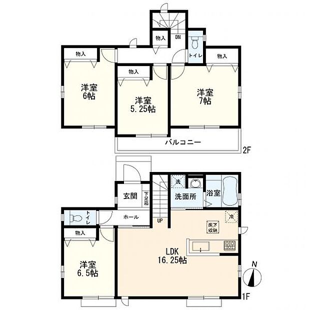 Ｂ号棟間取図　4ＬＤＫ