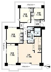 シティクレスト東寺尾壱番館 4LDKの間取図画像