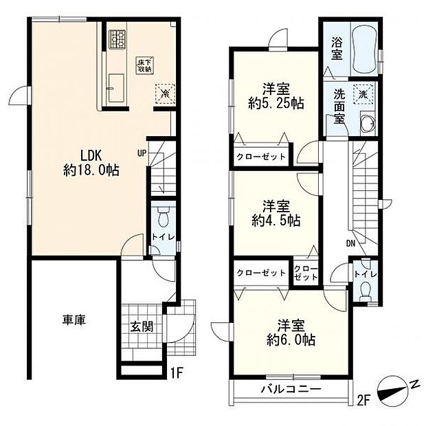 2号棟間取図 3LDK
