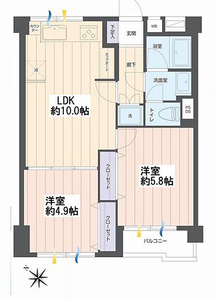2LDK 間取り