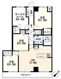 グランドメゾン鶴見ノースウィング 3SLDKの間取図画像