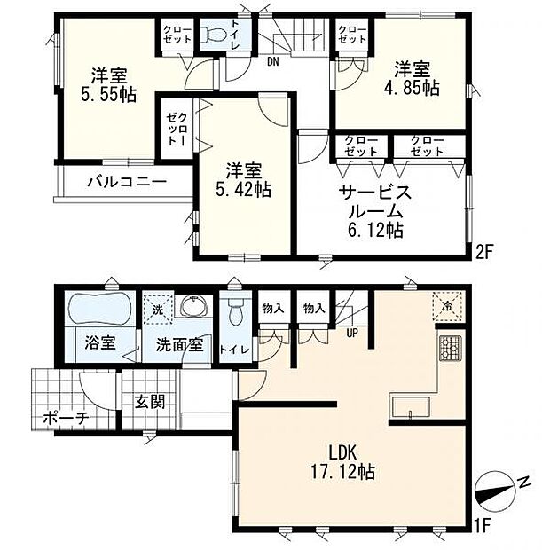 間取図 3LDK+S