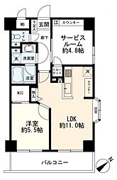 メゾンカルム横浜 1SLDKの間取図画像