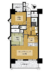 アンピールメゾン雑餉隈 2LDKの間取図画像