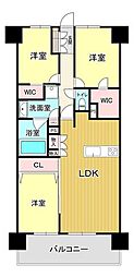 レーベン徳山 ONE LUXE 3SLDKの間取図画像