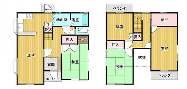 玄関入って右手の和室は普段の生活と分離して活用できるため、来客用のスペースとしてもご利用いただけます。また、2階には納戸（S）がついているため、季節ものの家電や衣類を収納できます♪