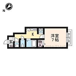 アメニティハウスサノ 1階1Kの間取り