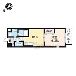 JR東海道・山陽本線 南草津駅 徒歩6分の賃貸マンション 1階1DKの間取り
