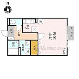 JR湖西線 大津京駅 徒歩6分の賃貸アパート 2階ワンルームの間取り