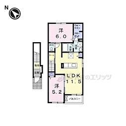 パラシオ2 2LDKの間取図画像