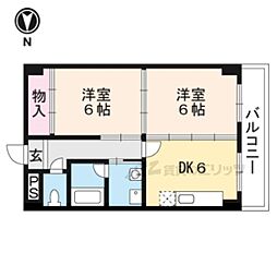 ステージハウス万石 3階2DKの間取り