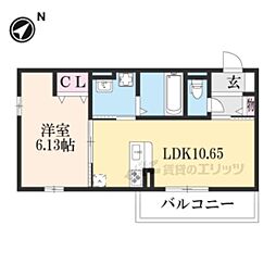 Ｗｅｓｔ　ＰａｔｈII 2階1LDKの間取り