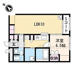 JR東海道・山陽本線 安土駅 徒歩13分の賃貸アパート 1階1LDKの間取り