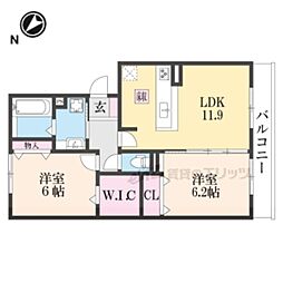 Ａｖａｎｔ　Ｒｉｖｉｅ’ｒｅ 1階2LDKの間取り