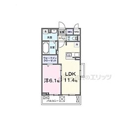 SYS大将軍 1LDKの間取図画像