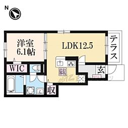 アストライア寄洲 1LDKの間取図画像