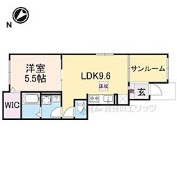 クルール M 1LDKの間取図画像