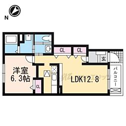 ロハス日野A 1LDKの間取図画像