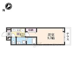 サニープレイス一里山 1Kの間取図画像