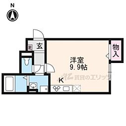 エルメゾン大津 ワンルームの間取図画像