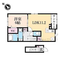 セレスティアI 1LDKの間取図画像
