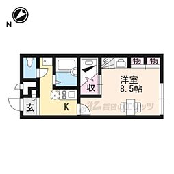 レオパレスチュラーティーダ 1Kの間取図画像