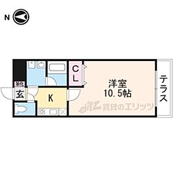 ラフィネ 1Kの間取図画像