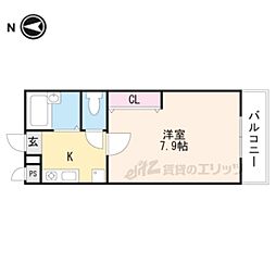 ノールフォンテーヌ1番館 1Kの間取図画像