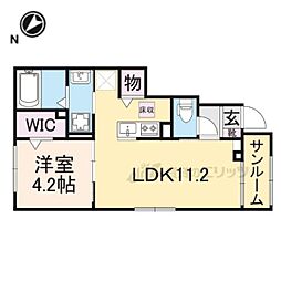 グランドハイツ水戸 1LDKの間取図画像