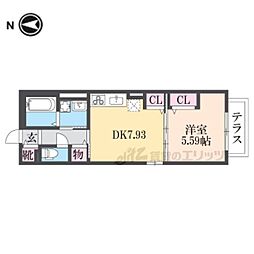 大津市桜野町1丁目アパート 1DKの間取図画像