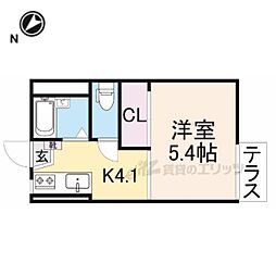 ハイツ西田 1Kの間取図画像
